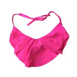 Venus Bikini Bliss Pink Ruffle Halter Bikini Top Large 80% Nylon 20% Spandex Wom